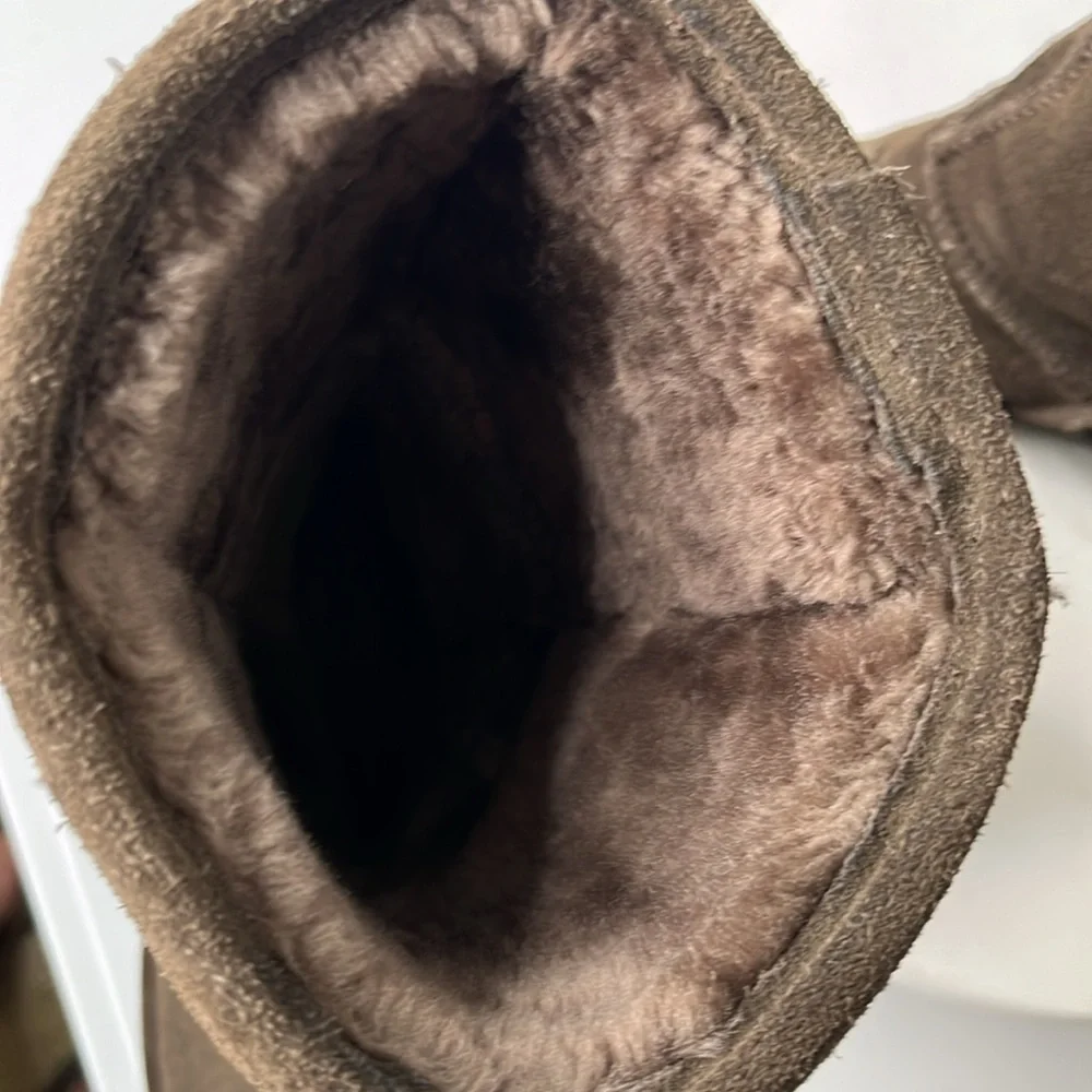Bjorndal leather & sheepskin lined brown boots Sz 7